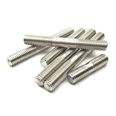 

2 Pcs 201 Stainless Steel Double-Ended Threaded Rods Diameter: M10 Length: 170mm.