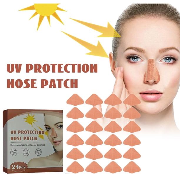 Fiudx Protector Nasal, Protector Solar Facial, Parche Nasal Protector Uv, para Deportes Al Aire Libre, Ideal para Hombres y Mujeres, Material de Algodón Duradero, 24 Unidades Por Paquete
