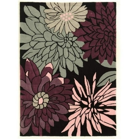 - Hawthorne Collection 5' x 7' Hand Tufted Rug in Black