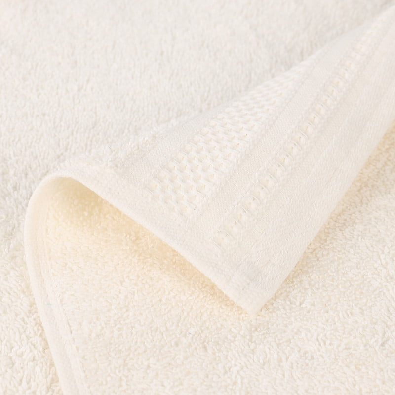 Superior Honeycomb Cotton Medium Weight Face Towels Washcloths, Set of 12, Ivory