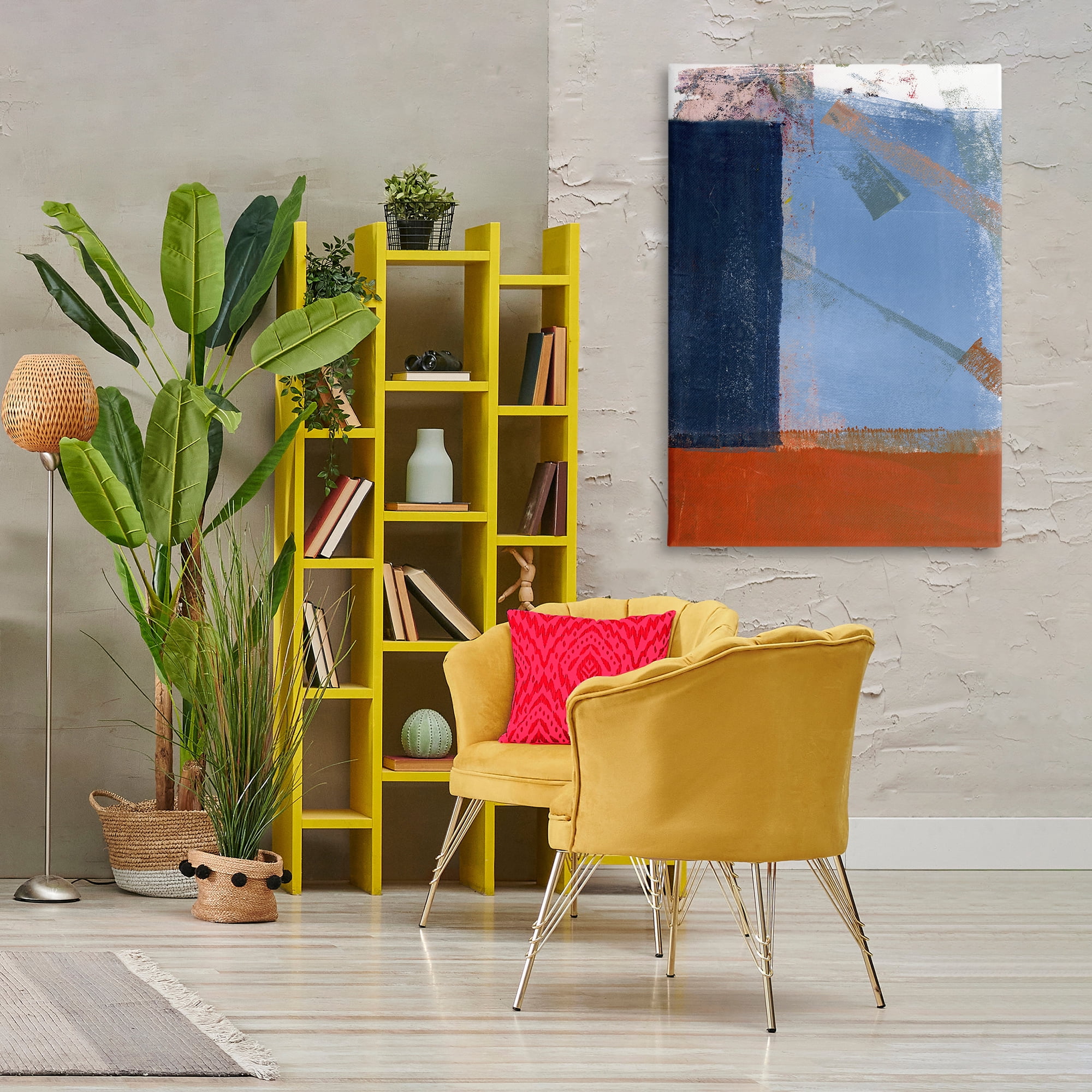 Stupell Industries Structured Shapes Abstract Abstract Painting Wrapped Canvas Art Print Wall Art, 30 x 45
