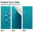 thumbnail image 6 of JIUZHEN Rectangle Tablecloth - Waterproof and Spillproof Washable Fabric Table Cloth for Dining Room Kitchen and Outdoor Use, Turquoise, 60 x 84 Inch, 6 of 7