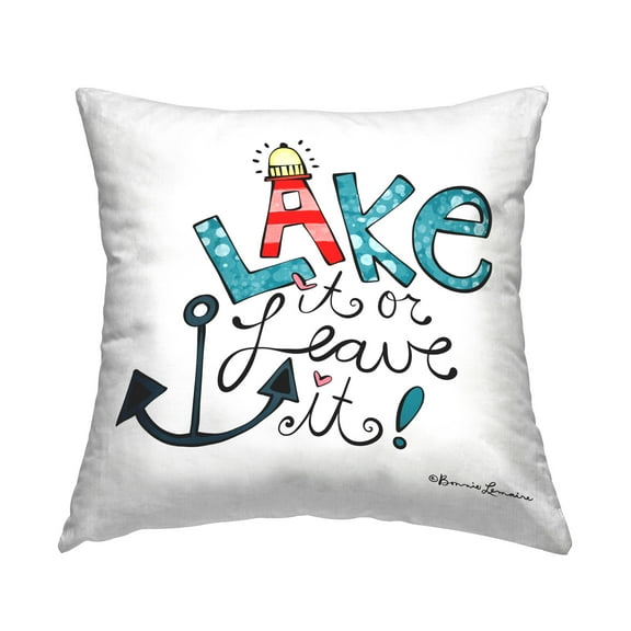 Stupell Industries Whimsical Lake Phrase Decorative Printed Throw Pillow Design by Bonnie Lemaire