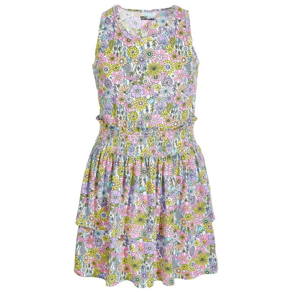 Epic Threads Big Girls Bloom Floral-Print Smocked Dress, Created for Macy's - Bright White