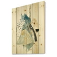 thumbnail image 2 of Designart 'Mountain Moon With Gouache Of Abstract Landscape' Modern Print on Natural Pine Wood, 2 of 5