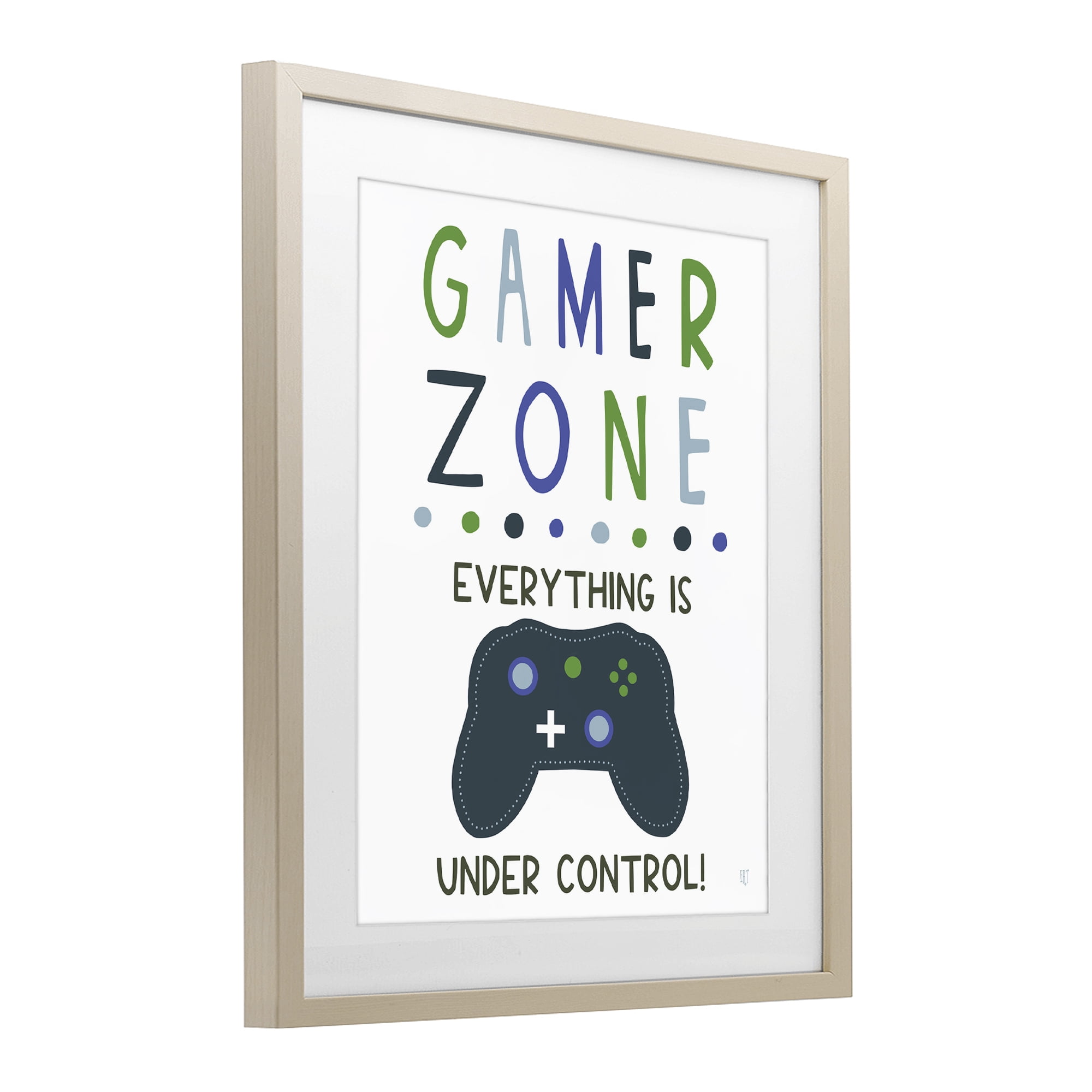Stupell Industries Everything Under Control Gamer Zone Birch Framed Print Under Glass, design by Elizabeth Tyndall