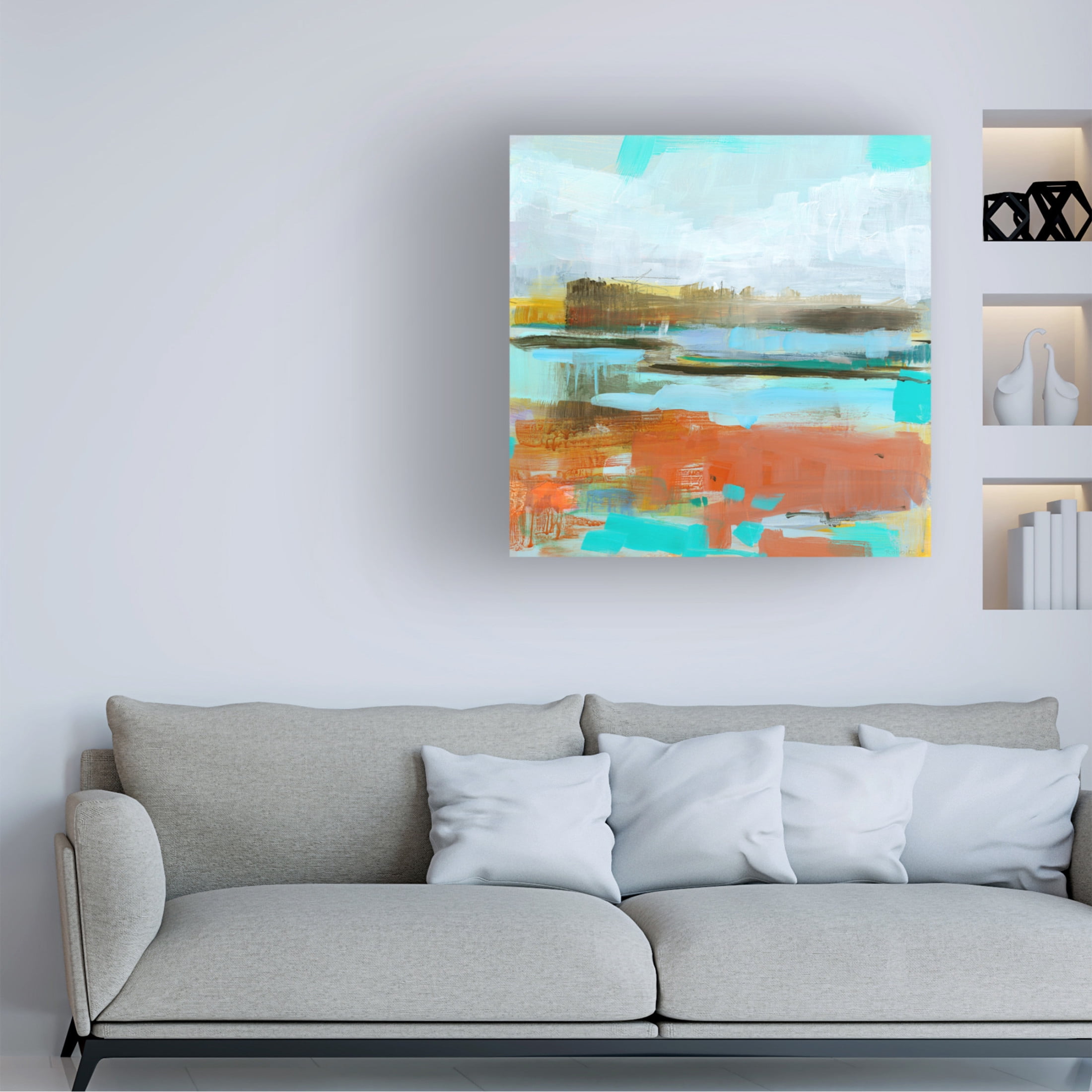 Canvas Wall Art - Kathleen Robbins 'Rowley Marsh 1' Wall Art for Living Room, Bedroom, or Office Décor by Trademark Fine Art - 18 x 18 Inches