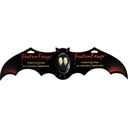 Morris Costumes Natural Dracula Look Temporary Fantom Fangs Bat Carded, Style