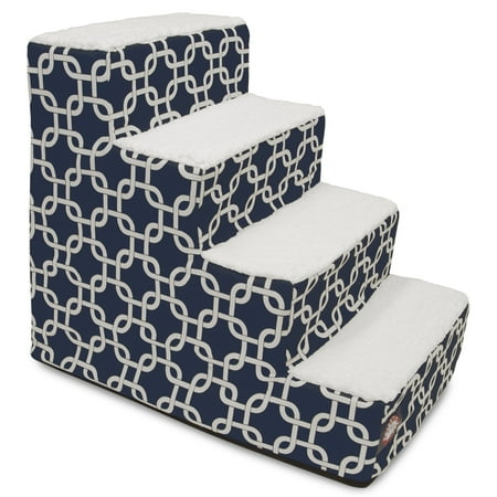 UPC: 0788995675297 | Majestic Pet Links Pet Stairs 4 Steps Navy Blue Machine Washable Removable Cover 24  x 16  x 20