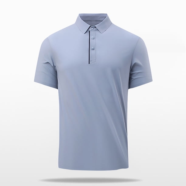 pstuiky Camisas casuales de manga corta para hombre, Camisa/camiseta informal de verano para hombre con solapa y botones lisos para uso diario y al aire libre camisas casuales para hombre xxxl