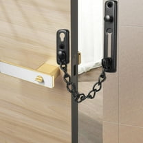 LOLIPPYY 2-Pack Black Brushed Metal Door Chain Latch for Child Safety Front Door Security Commercial Use