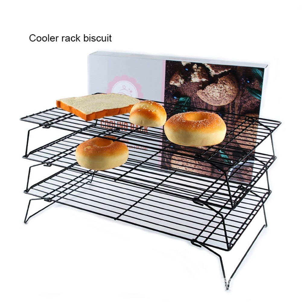 Baking Cooling Rack Threelayer Large Capacity Stackable Simple Solid Color Pastry Making Tool