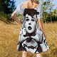 thumbnail image 5 of Vestido abstracto moderno de mediados de siglo de manga corta, vestido de lujo, vestido de verano para mujer, 5 of 7