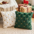 thumbnail image 2 of Funda de cojín navideño Fundas de almohada para árbol de Navidad Fundas de cojín de felpa suave con cierre de cremallera oculto Decoración de invierno para el hogar, 2 of 7