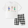 thumbnail image 2 of JUMEYU Tween Pajamas Girls Girls Pajamas Set Short Sleeve Sleepwear Summer Lounge Set Soft Pjs for Kids Size 6-7 (White,6-7 Years), 2 of 7