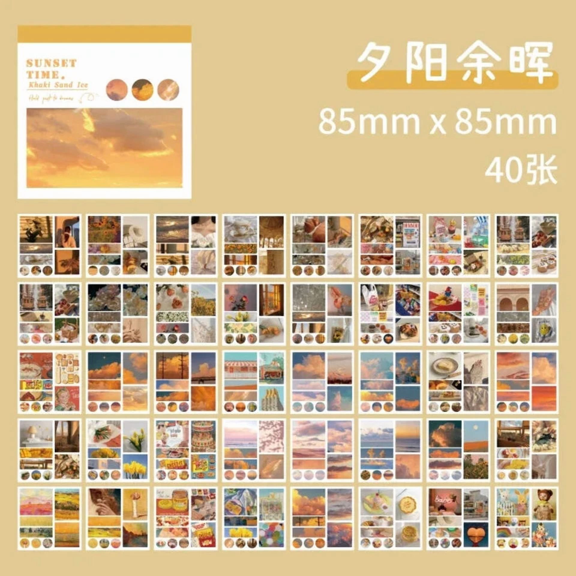 CIRCLE- Journamm 40Pcs Aesthetic Decor Stickers Scrapbooking Album Stationery