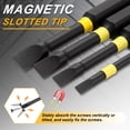 thumbnail image 4 of Uxcell 2pcs SL6 Slotted Impact Screwdriver Bits 1/4" Hex Shank 3" Long Magnetic Bit, 4 of 7
