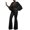 Black, variant on Valentines Day SEMPAI Women Fashion Slim Bronzed Metal Style Long Sleeve Jumpsuit Evening Dress Straight Leg Women's Pants