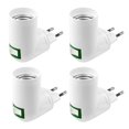 thumbnail image 1 of 4 Pieces E27 With Switch Construction Socket Ac 220v Electrical Socket For Kitchen Wall Lamp Adapter Led Light Bulb Holder (white), 1 of 5