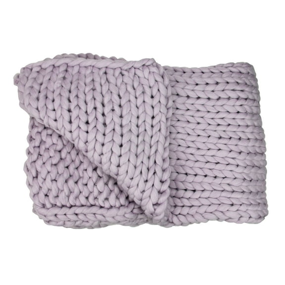 Northlight 50" x 60" Cable Knit Plush Throw Blanket - Light Purple