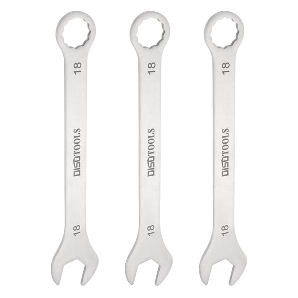 Uxcell 3pcs Thin Combination Wrench Metric 18mm Torx Ended Box 15 Degree Offset Open End Stainless Steel