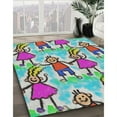 thumbnail image 2 of Ahgly Company Indoor Rectangle Patterned Tiffany Blue Novelty Area Rugs, 7' x 9', 2 of 6