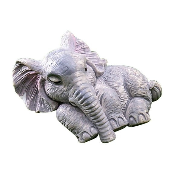 Miniature Elephant Statues - Small Realistic Elephant Figurines for DIY Fairy Garden Moss Landscape, Terrarium Crafts, Cake Decor Topper, Car Interior & Outdoor Zen Decor