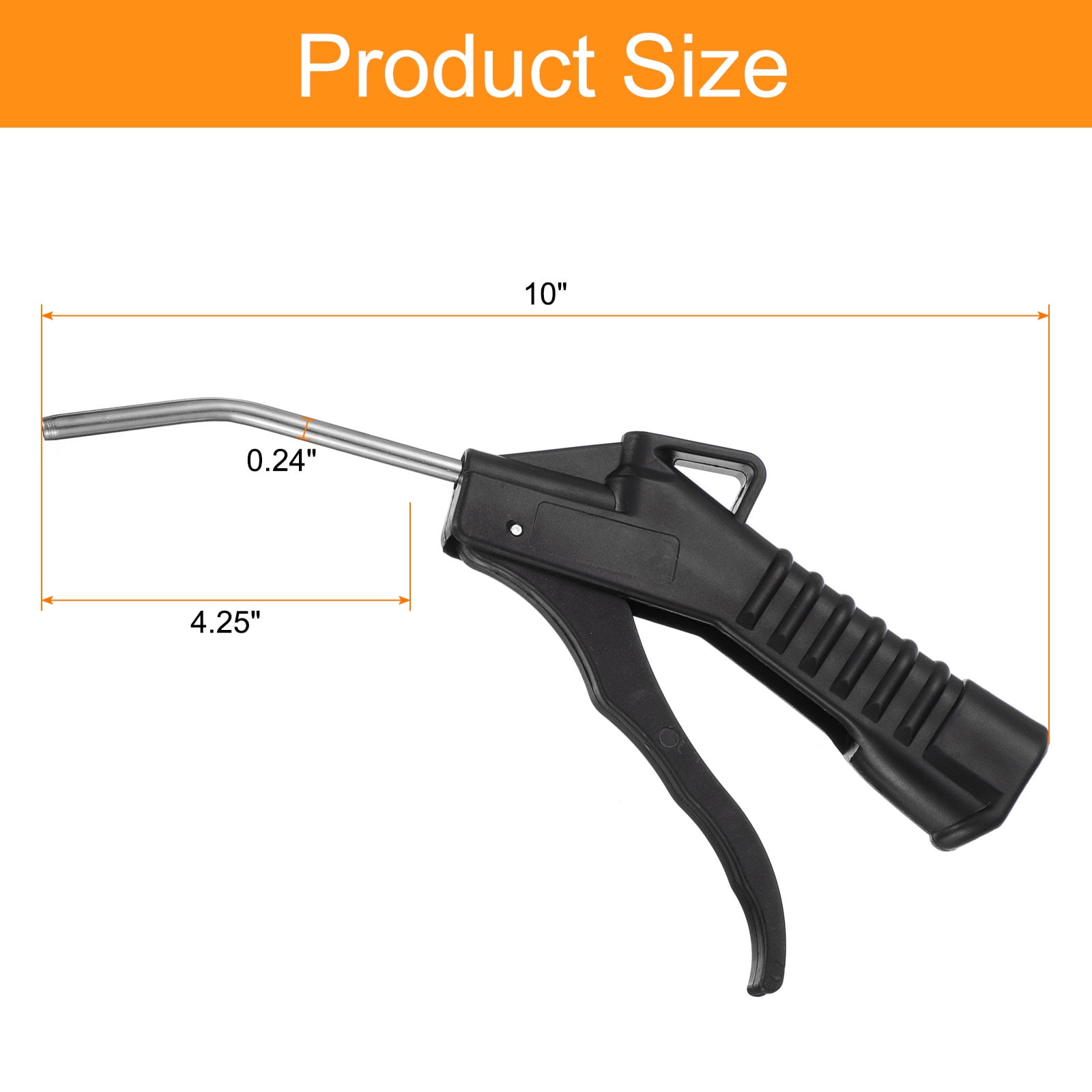 4pcs Air Blow Gun 4.25" High Flow Air Compressor Blow Gun with Angled Bent for Industrial Household Air Tools