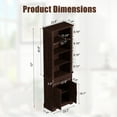 thumbnail image 2 of HARIPUL 72" Tall Bookcase Floor Standing with Drawer and Door, 6 Tier Wooden Storage Bookshelf for Living Room Home Office, Vintage Brown, 2 of 7