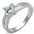 thumbnail image 1 of Alamode 3W764-8 Women Rhodium Brass Ring with AAA Grade CZ in Clear - Size 8, 1 of 1