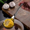 thumbnail image 3 of Cuchara de sopa de acero inoxidable, cuchara de colador, cuchara de sopa de mango largo más profundo Feliz Sencillez, 3 of 5