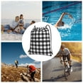 thumbnail image 6 of Easygdp Black White Plaid Drawstring Backpack Gym Bag,Sport Gym Sackpack,Gym Sack with Side Pocket for Men Women, 6 of 6