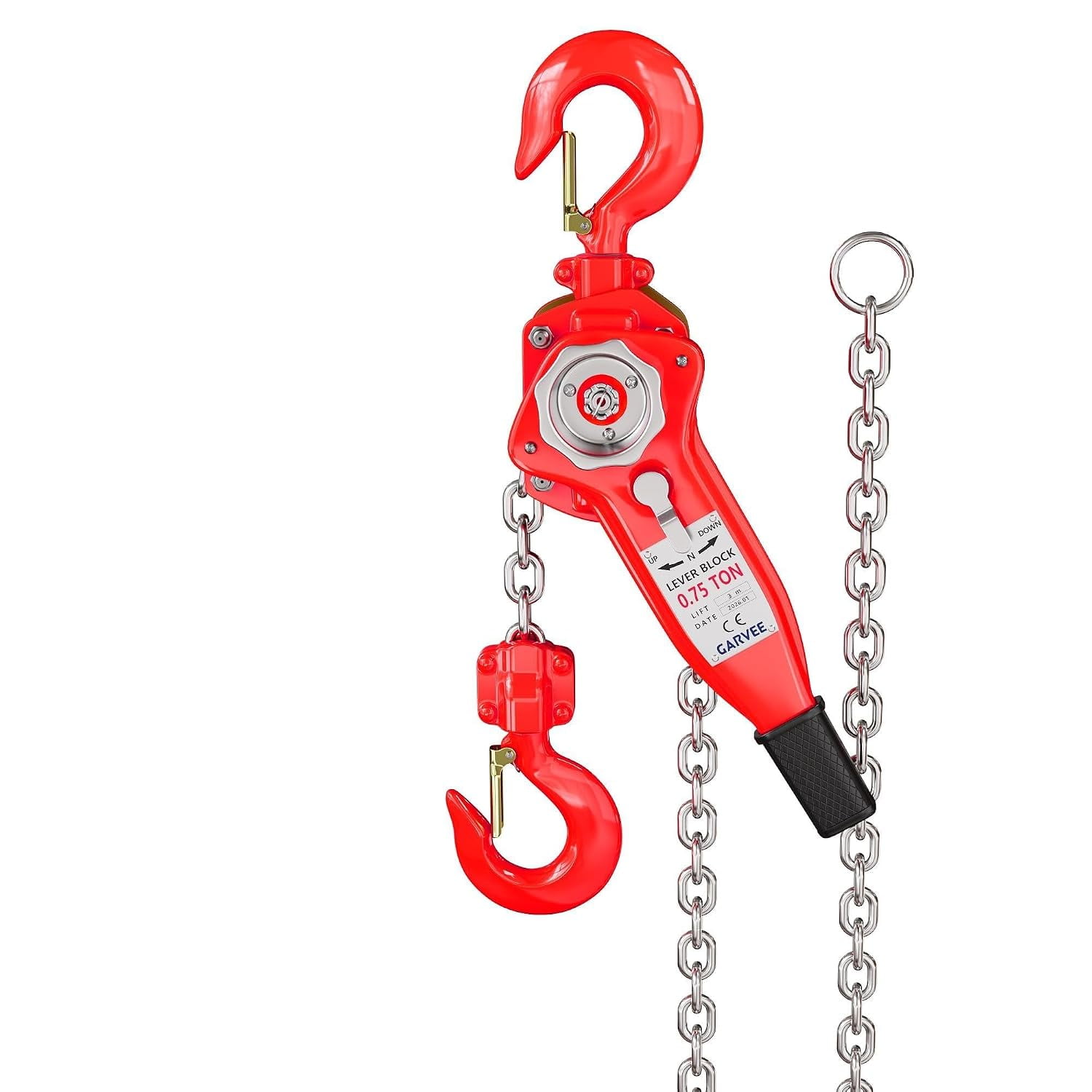 3/4 Ton 1650 lbs Capacity 10 Ft Lift Come Along Hoist with G80 Steel Chain and Weston Brake