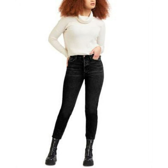 MSRP $79 Black Tape Kim High Rise Raw-Hem Jeans Black Size 25