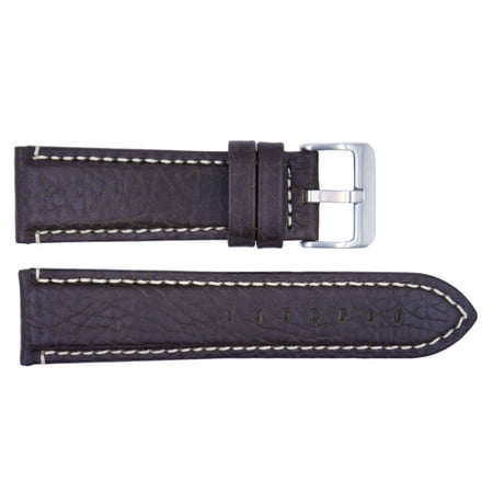 Brown Textured Italian Calf Leather 22mm Watch Band