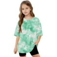 thumbnail image 6 of Delliss Girls Casual Tops Tie Dye Short Sleeve Loose Gradient T-Shirt Summer Crewneck Casual Tie Dye Tee, 6 of 8