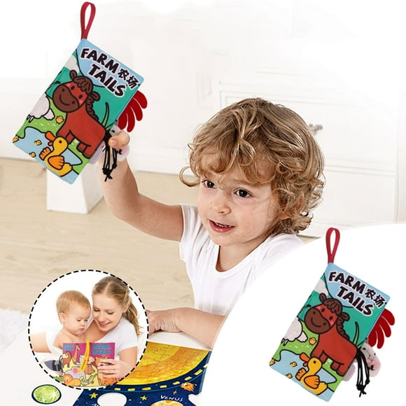 El mejor libro de tela para arrancar y tirar para niños pequeños - Juguete sensorial para el aprendizaje temprano con colores vivos y tela duradera