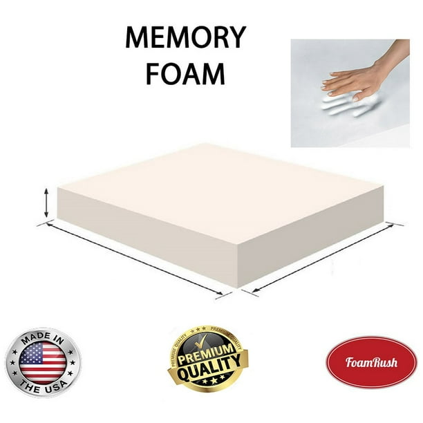 FoamRush 2" Thick Short Queen Size Memory Foam Pad Mattress Topper Made