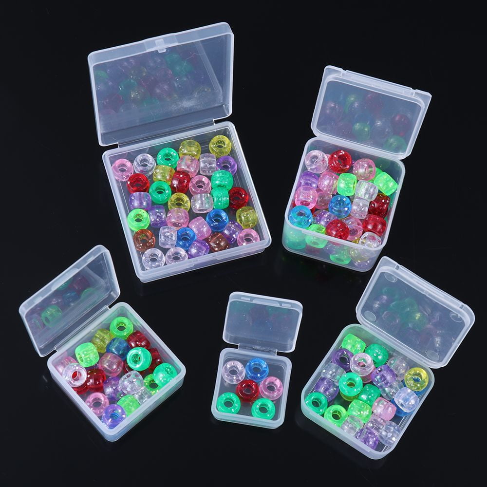 Useful Nail Art Screw Storage Plastic Transparent Small Storage Box Pill  Chip Box Jewelry Organizer Case Beads Container 5.4X5.3X1.7CM