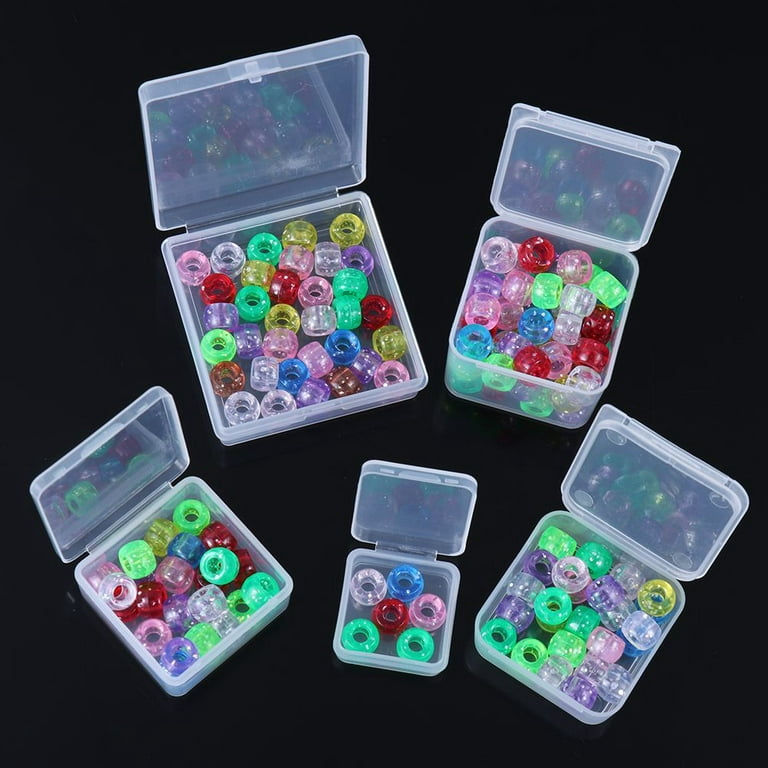 Mathtoxyz Small Bead Organizers and Storage, Clear Bead Storage Containers  Rectangle Bead Holder Plastic Cases Transparent Boxes for Nail DIY Craft Making  Jewelry Battery Screw