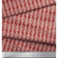 thumbnail image 3 of Soimoi Red Cotton Voile Fabric Tribal Stripe Print Fabric by the Yard 42 Inch Wide, 3 of 3