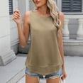thumbnail image 2 of Sudadera con capucha,Camiseta sin mangas corta para mujer, cuello redondo, informal, mezcla de poliéster y elastano, ideal para uso diario y yoga, sopatenor, 2 of 9