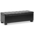 thumbnail image 1 of Baxton Studio Banc Ottoman de Rangement Capitonné en Cuir Roanoke, Noir, 1 of 5