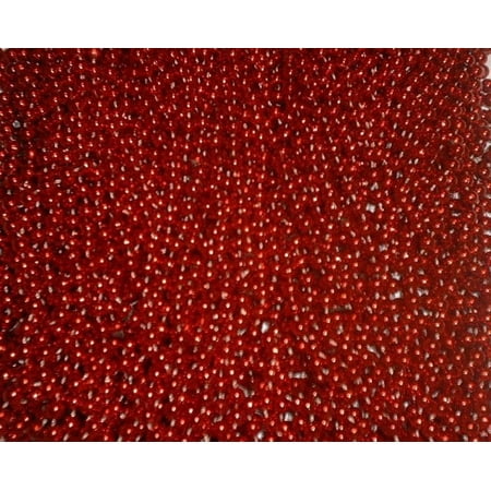 72 Red Mardi Gras Gra Beads Necklaces Party Favors 6 Dozen Lot