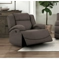 thumbnail image 5 of Chocolate Color Polished Microfiber Upholstered Reclining Sofa Set 3pc Sofa Console Loveseat Chair Modern Living Room, 5 of 7