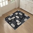 thumbnail image 3 of ODIKA 3'x5' Dark Gray Geometric Sailmaker Stripe Washable Throw Rug Modern Abstract With Clean Lines And Bold Shapes For Spaces for Entryway, Kitchen, Mudroom, Stain Resistant, Low Profile, Non-Slip, 3 of 7