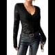 thumbnail image 1 of Blusas de Larga para Mujer, Elegantes, con Encaje de Crochet, Bordadas y Caladas, Moda 2025. Negro M, 1 of 7