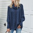 thumbnail image 4 of LYXSSBYX Women Fall Sweaters Dress for Women 2022 Hot Sale Clearance Fashion Women Casual Cable Pullover Bat Sleeve Loose Women's Turtleneck Sweater, 4 of 9