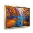 thumbnail image 3 of Designart 'Orange Autumn Landscape With Little Road II' Traditional Framed Canvas Wall Art Print, 3 of 5