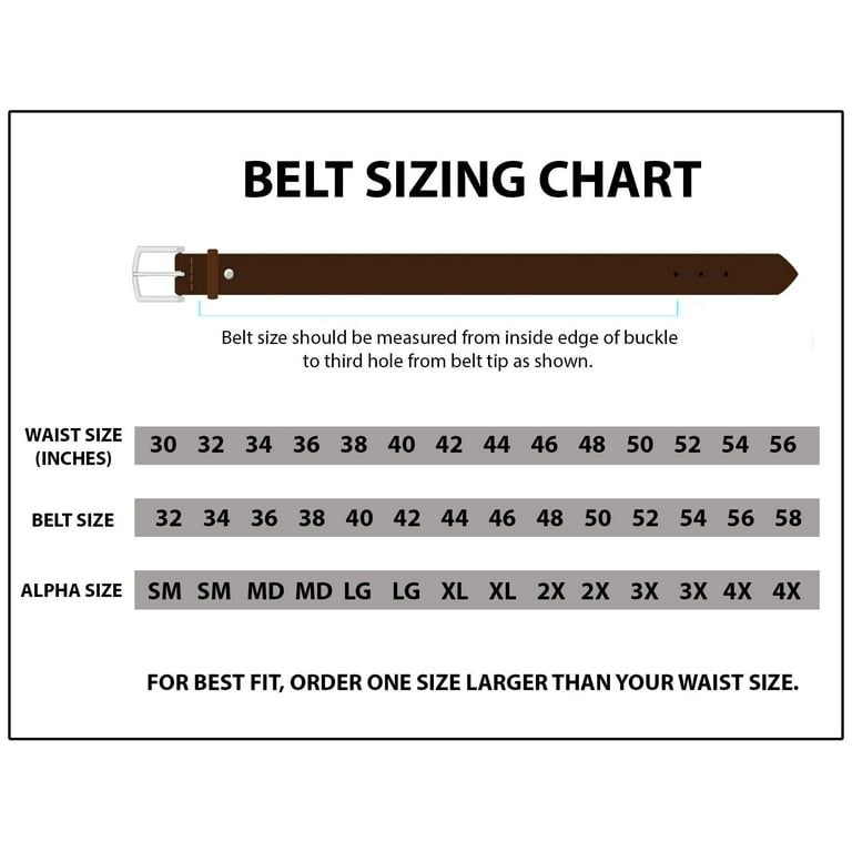 Size Guide Belt Size 44 In Cm Dickies Men's Leather Double Prong